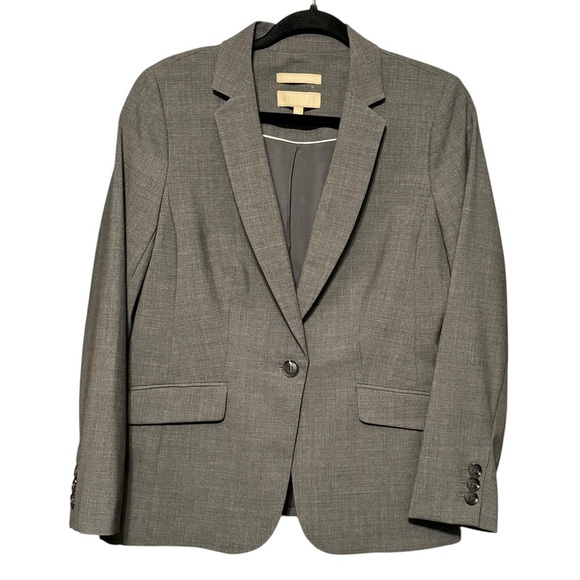 Talbots Italian Wool Button Front Career Business Casual Gray Blazer Jacket - Picture 2 of 11